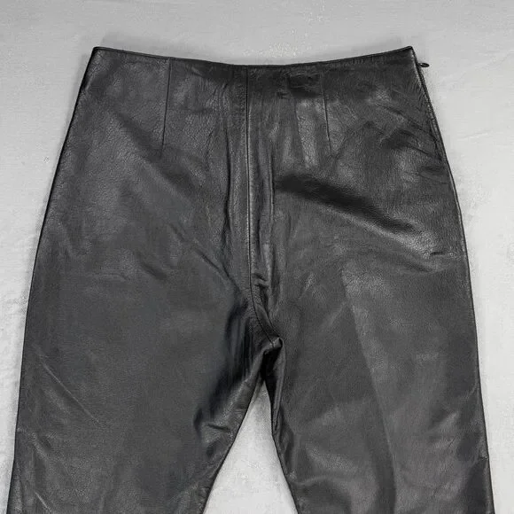 Vintage Lucky Leather Black Leather Straight Leg Pants Women's 8 - Picture 6 of 6